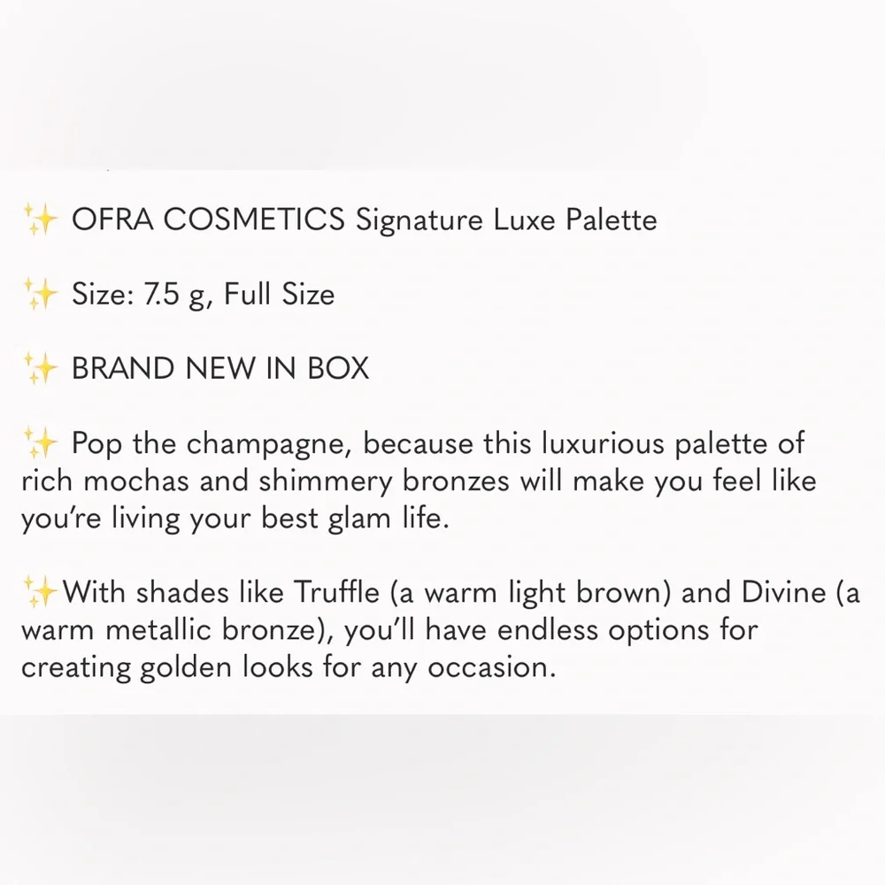 NEW OFRA COSMETICS Signature Luxe Palette Eyeshadow Unused